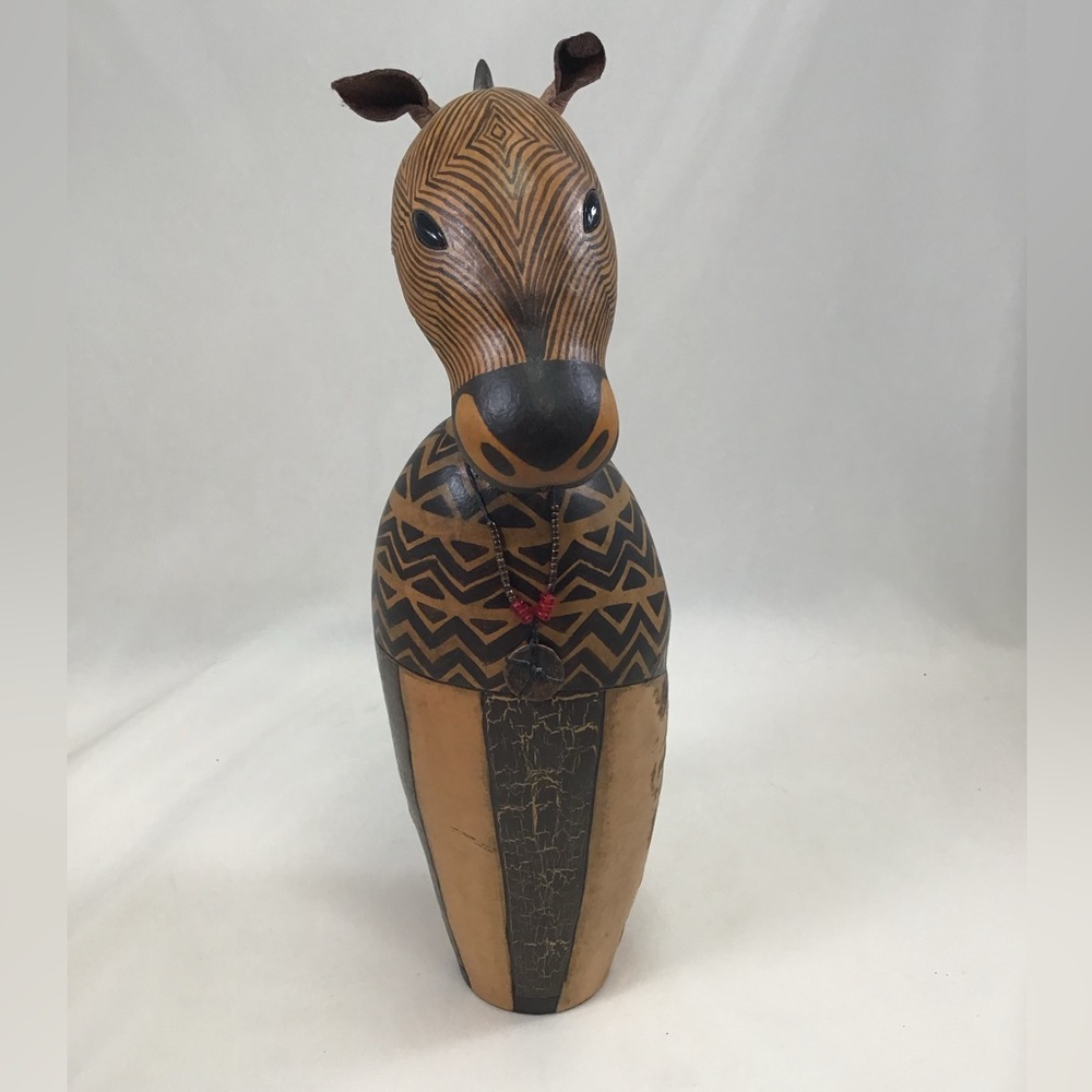 Artist made gourd zebra
